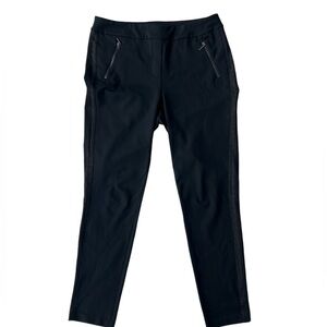 J. McLAUGHLIN Slim Black Pull On Pants with Metallica Tuxedo Stripe Size 8